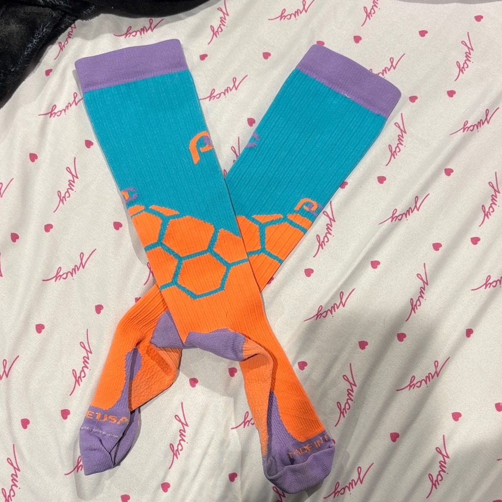 FITS Athletic Socks in Orange and Purple